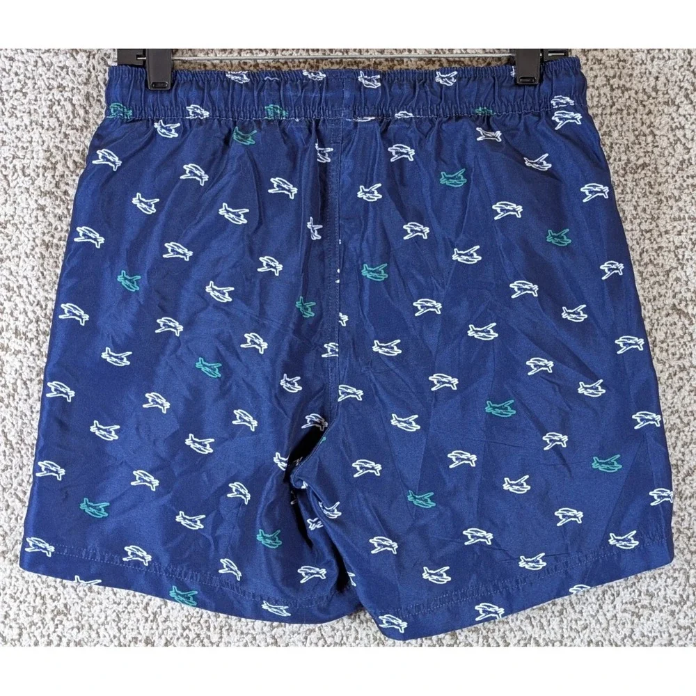 Perry Ellis Swim Trunks All Over Sea Plane Print Men's‎ Medium Blue Swim Surf